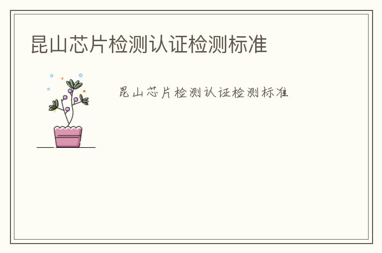 昆山芯片檢測(cè)認(rèn)證檢測(cè)標(biāo)準(zhǔn)