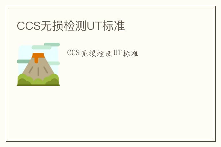 CCS無損檢測UT標準