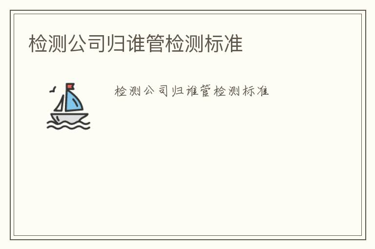 檢測公司歸誰管檢測標(biāo)準(zhǔn)