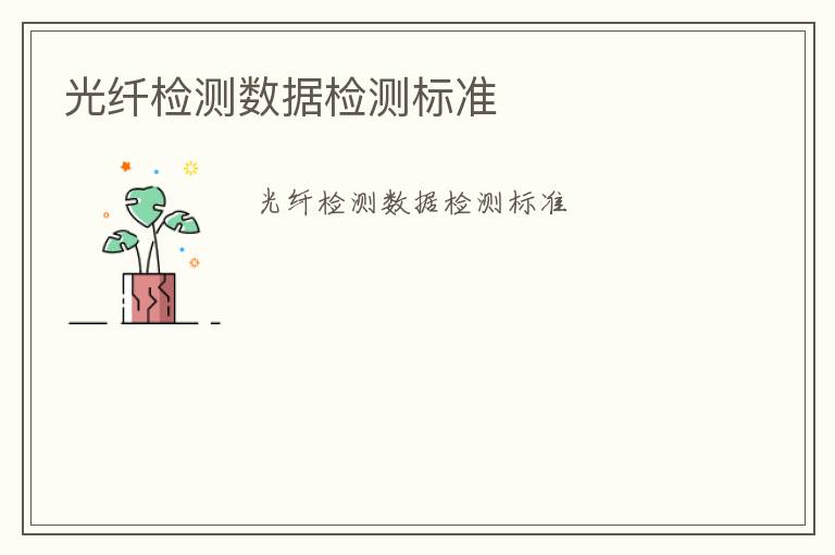 光纖檢測(cè)數(shù)據(jù)檢測(cè)標(biāo)準(zhǔn)