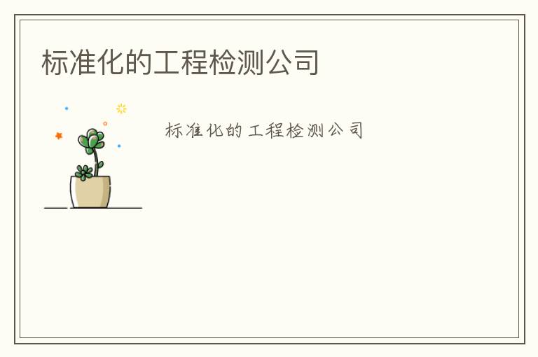 標準化的工程檢測公司