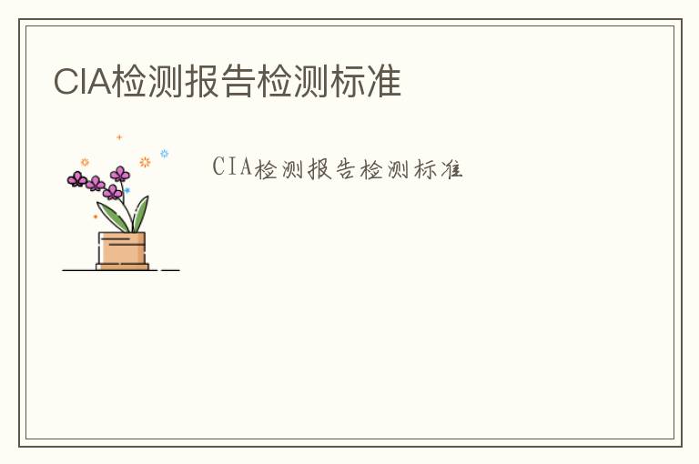 CIA檢測報告檢測標準