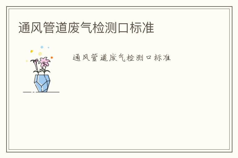 通風(fēng)管道廢氣檢測(cè)口標(biāo)準(zhǔn)