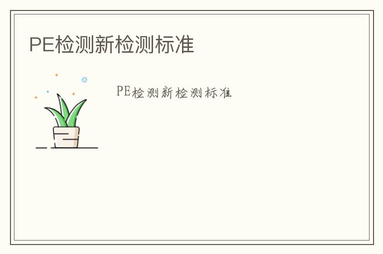 PE檢測新檢測標準