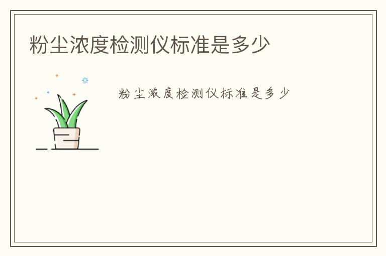 粉塵濃度檢測儀標(biāo)準(zhǔn)是多少