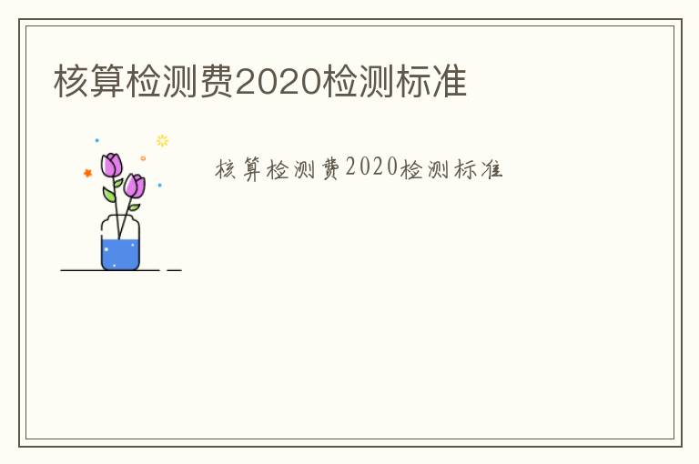 核算檢測費2020檢測標準