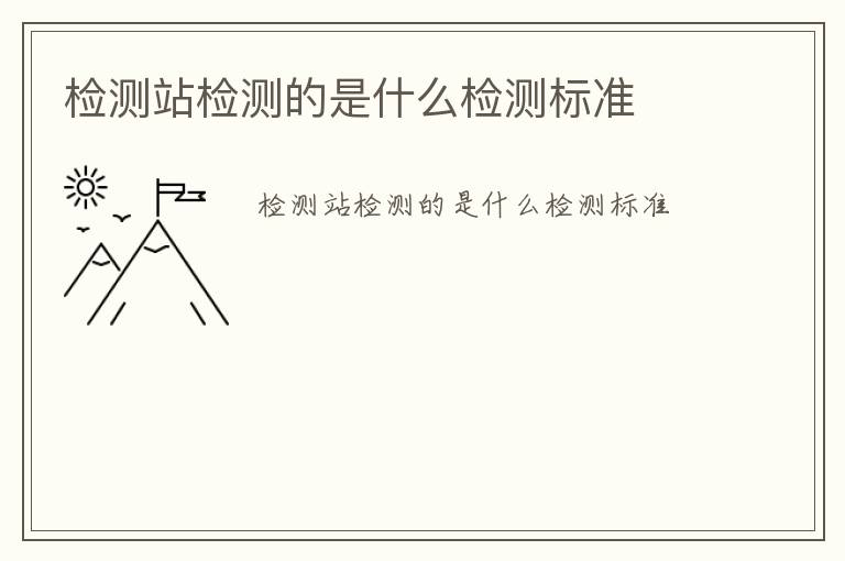 檢測(cè)站檢測(cè)的是什么檢測(cè)標(biāo)準(zhǔn)