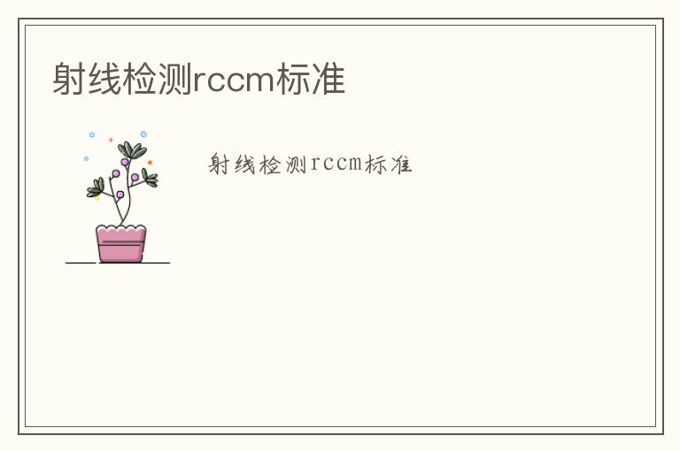 射線檢測rccm標(biāo)準(zhǔn)