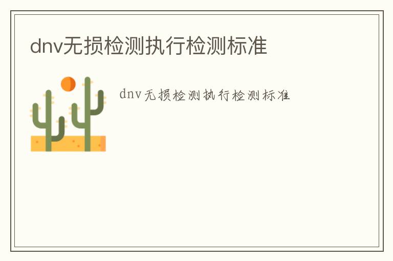 dnv無損檢測執行檢測標準