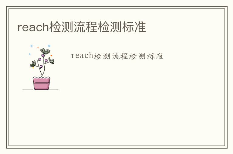 reach檢測(cè)流程檢測(cè)標(biāo)準(zhǔn)