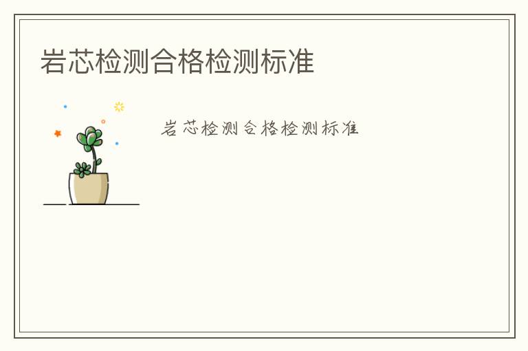 巖芯檢測合格檢測標準