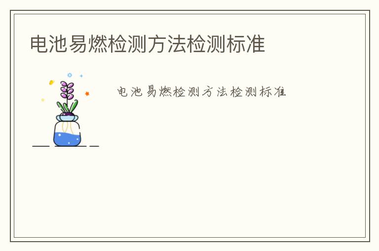 電池易燃檢測方法檢測標準