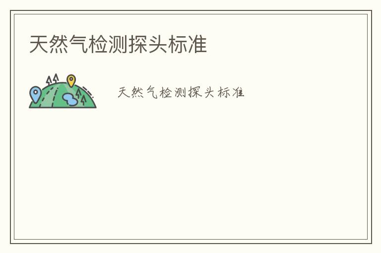 天然氣檢測(cè)探頭標(biāo)準(zhǔn)