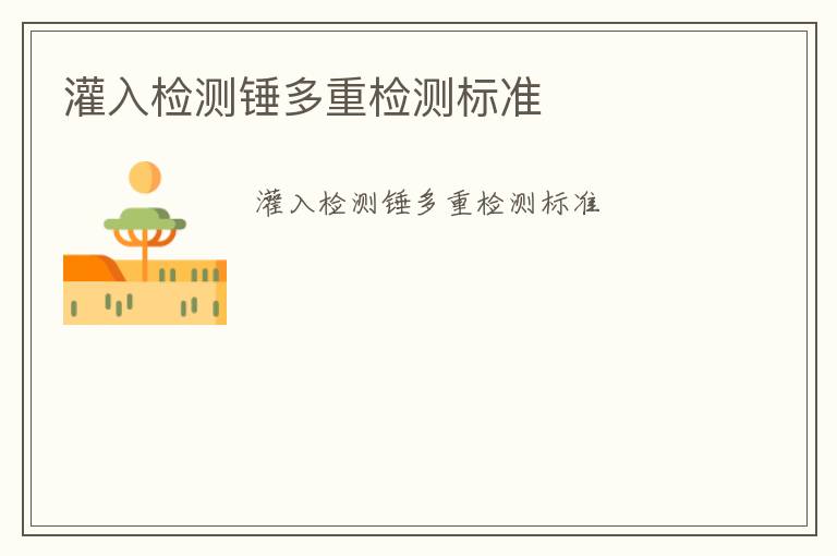 灌入檢測(cè)錘多重檢測(cè)標(biāo)準(zhǔn)