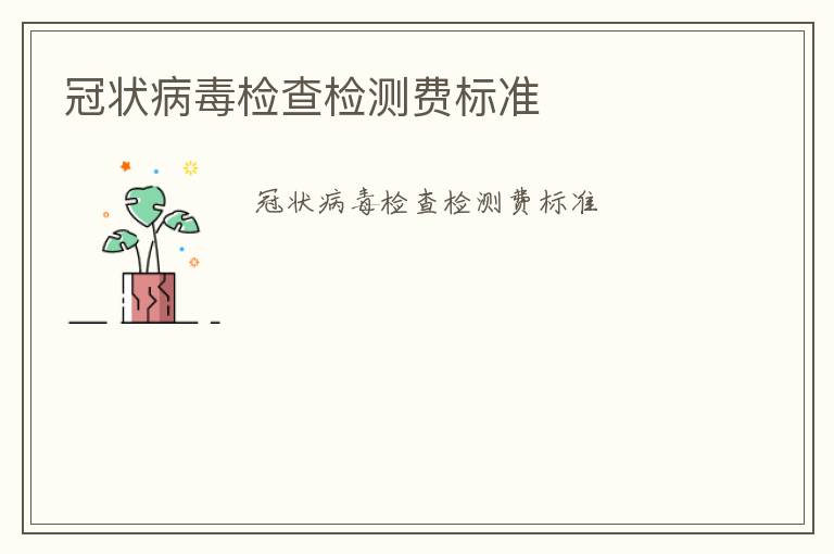 冠狀病毒檢查檢測(cè)費(fèi)標(biāo)準(zhǔn)