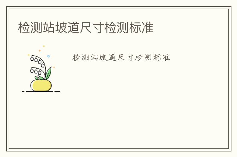 檢測(cè)站坡道尺寸檢測(cè)標(biāo)準(zhǔn)