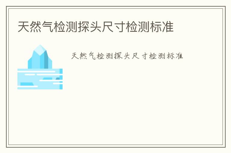 天然氣檢測探頭尺寸檢測標(biāo)準(zhǔn)