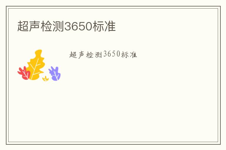 超聲檢測(cè)3650標(biāo)準(zhǔn)