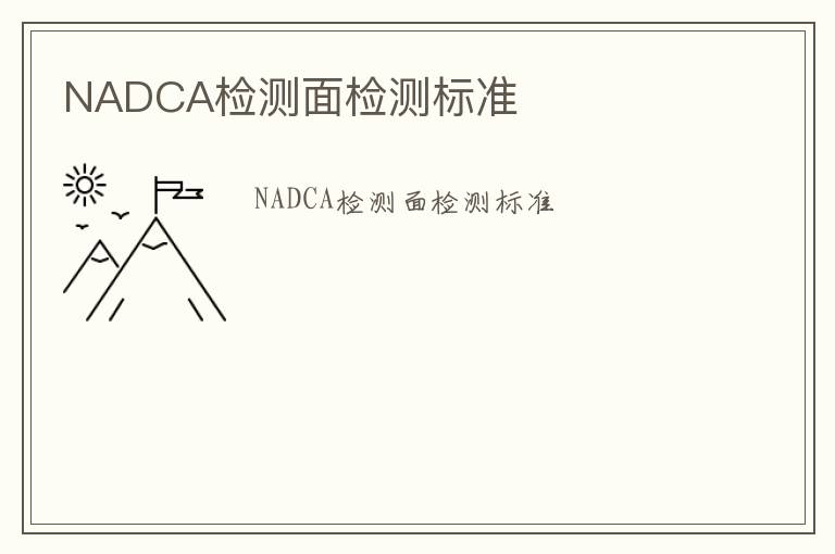 NADCA檢測面檢測標準