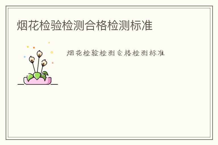 煙花檢驗(yàn)檢測(cè)合格檢測(cè)標(biāo)準(zhǔn)