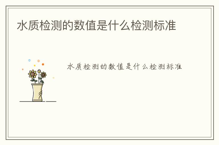 水質(zhì)檢測(cè)的數(shù)值是什么檢測(cè)標(biāo)準(zhǔn)