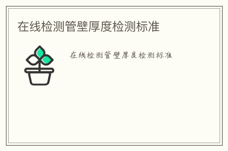 在線檢測管壁厚度檢測標(biāo)準(zhǔn)