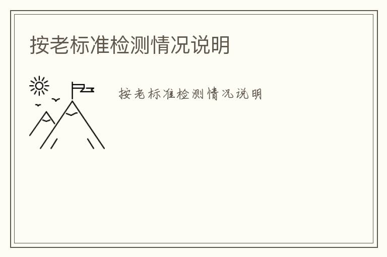 按老標(biāo)準(zhǔn)檢測情況說明