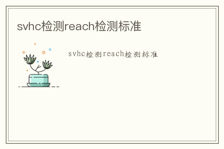 svhc檢測reach檢測標(biāo)準(zhǔn)