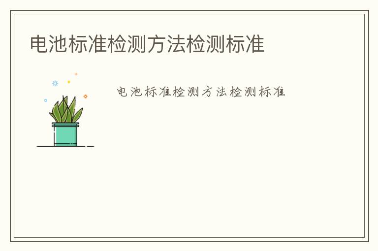 電池標準檢測方法檢測標準